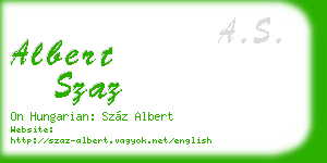 albert szaz business card